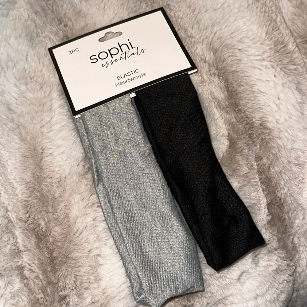 Sophi essentials Black & Grey Elastic Headwraps Headbands duo